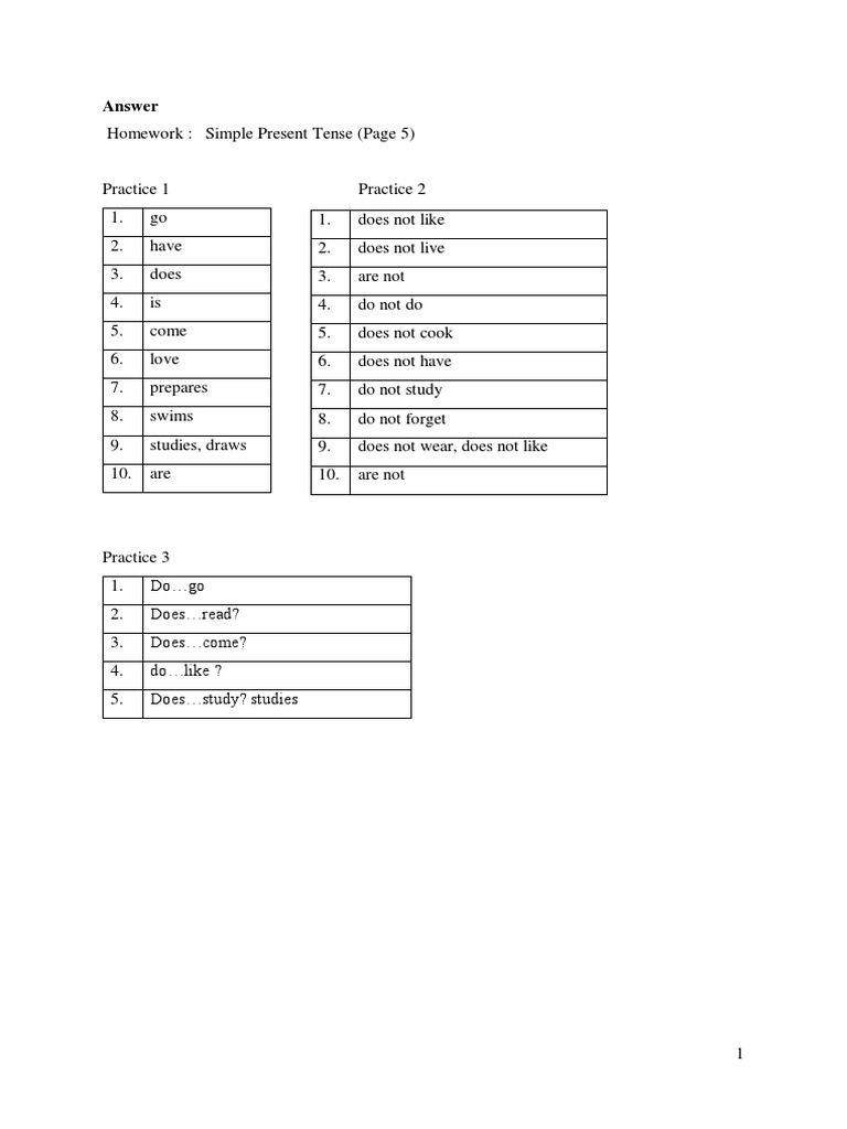 Answer (Grammar Practices) | PDF