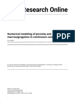 Numerical Modeling of Porosity and Macrosegregation in Continuous