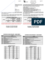 Horario de Recuperação - Convênio - Final