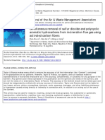 Simultaneous Removal of Sulfur Dioxide and Polycyclic