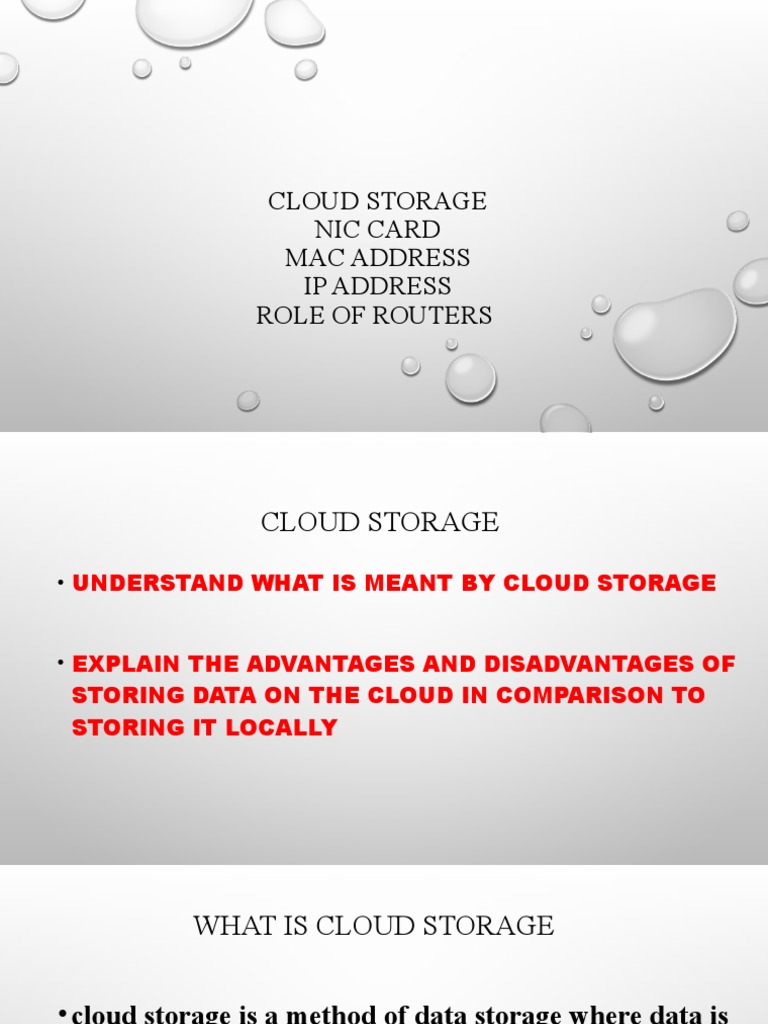 Cloud Storage NIC Card PDF Ip Address Computer Network