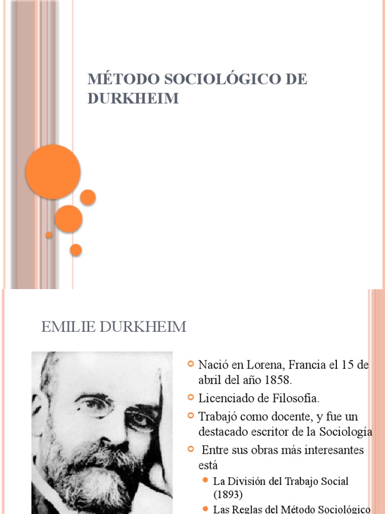 Metodo Sociologico de Durkheim | PDF | Emile Durkheim | Sociología
