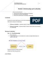 Module 4 - Relationship and Cardinality PDF