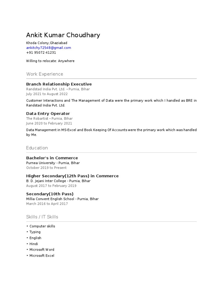 Ankit Kumar Choudhary | PDF | Business