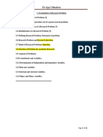 FS Unit 3 Identification of Problem of Research