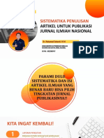 SISTEMATIKA PENULISAN ARTIKEL ILMIAH Hari Ke-3