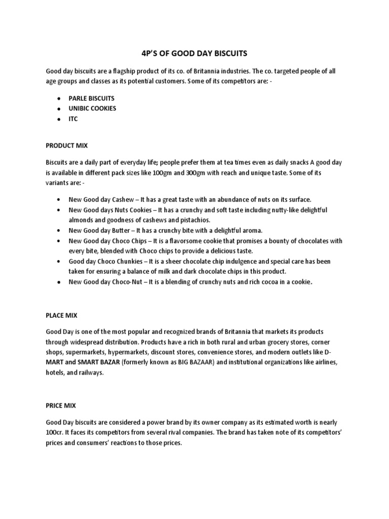 Good Day 4 Ps Download Free PDF Brand Chocolate