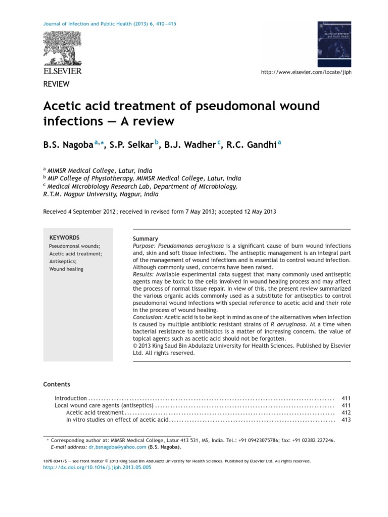 Acetic Acid Treatment of Pseudomonal Wound Infections PDF