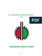 An appraisal of dividend policy of Deshbandhu Polymer Limited