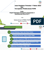 Sekretriat CPMU P3PD: Evaluasi Pelaksanaan Kegiatan Triwulan 1 Tahun 2022 Dan Strategi Percepatan Pelaksanaan P3PD