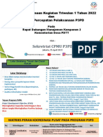 Sekretriat CPMU P3PD: Evaluasi Pelaksanaan Kegiatan Triwulan 1 Tahun 2022 Dan Strategi Percepatan Pelaksanaan P3PD