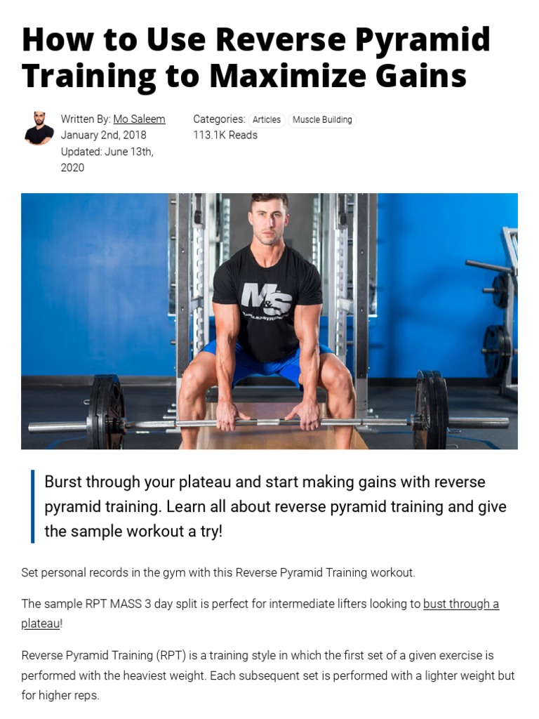 How To Use Reverse Pyramid Sets To Maximize Gains | PDF | Weight ...