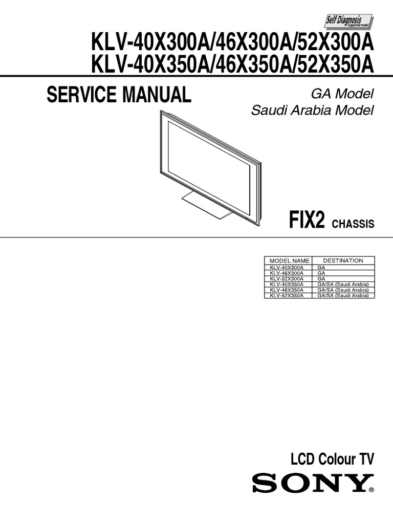 Sony KLV-40X300A KLV-40X350A 46X 52X CH FIX2 LCD | PDF | Equipment ...