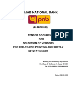 Tender Document For Selection of Vendors For End To End Printing and Supply of Stationery