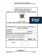 Exp 3 Ley de Tensiones y Divisor de Tension 2022-II