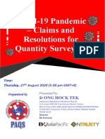 PAQS Covid19 - Claims and Resolutions For Quantity Surveyors by SR HT Ong