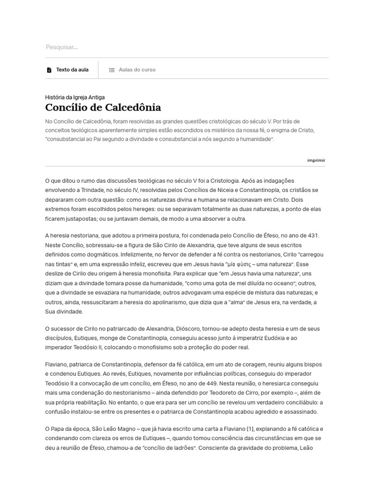 Concílio de Calcedônia PDF Conselho de Calcedônia Cristianismo antigo