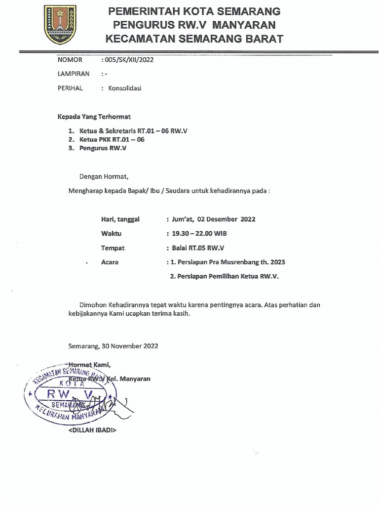 Undangan Rapat | PDF