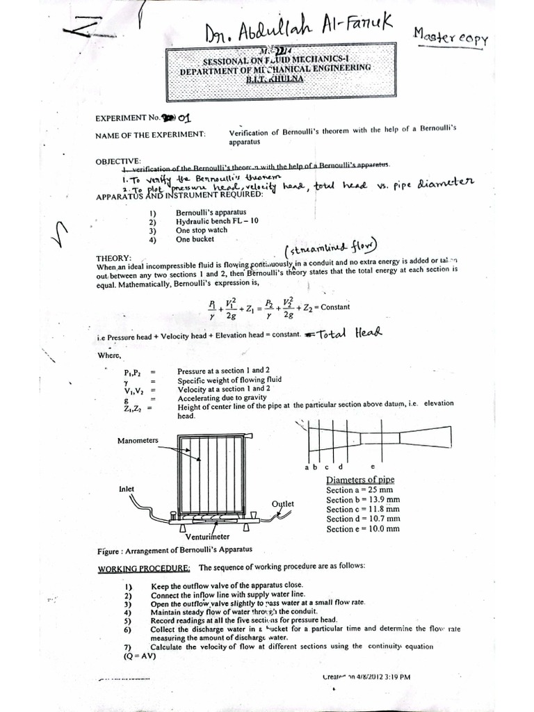 Fluid Lab Manual-1 | PDF