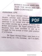 Sir Syed Ahmad Khan & His Services
