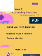 Lesson 2 Evaluating Functions