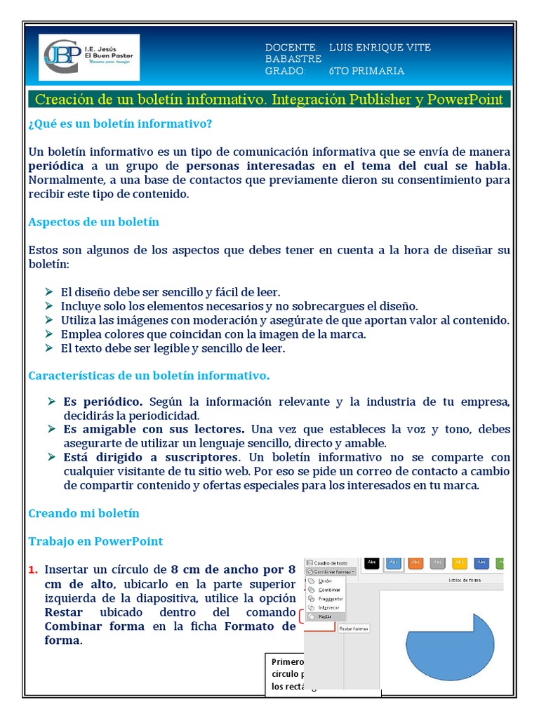 6to Primaria Sesión 04 Creación De Un Boletin Informativo Pdf