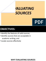 EVALUATING SOURCES Revised