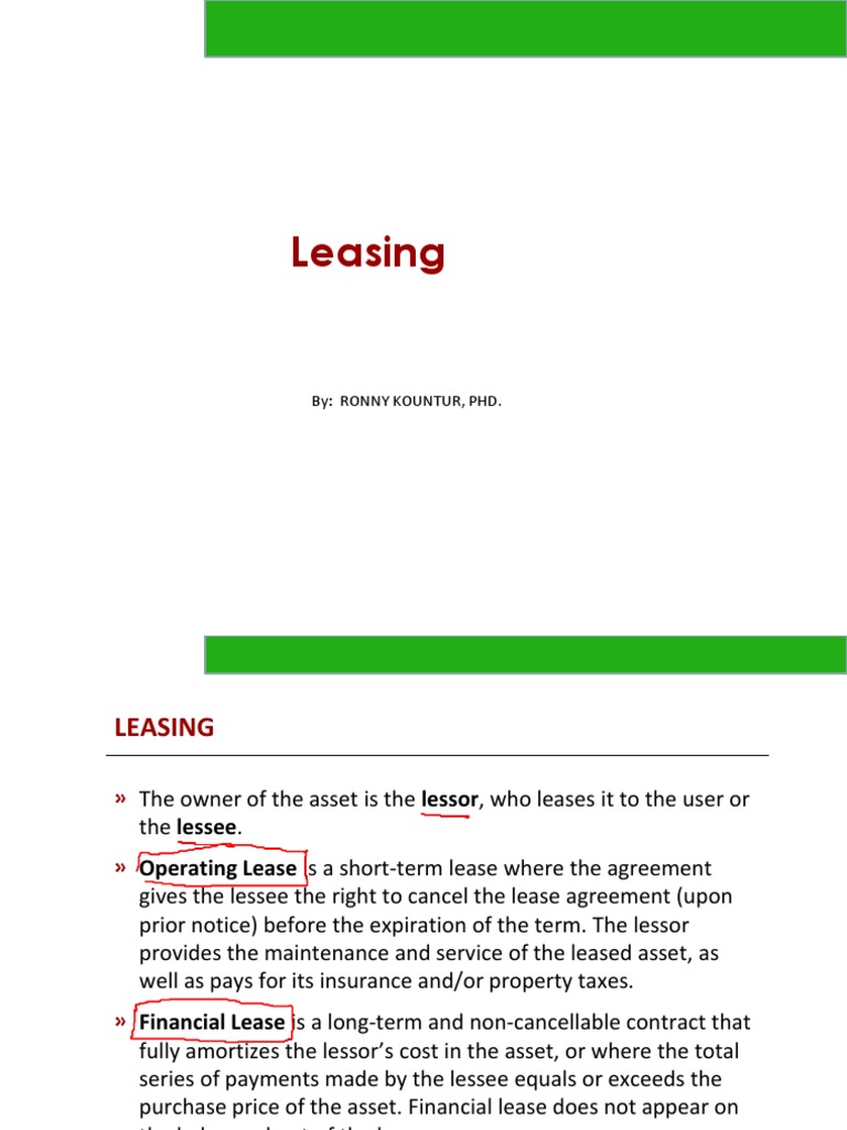 Leasing | PDF | Lease | Money