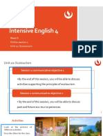 Intensive English 4: Week 6 Online Session 1 Unit 10: Ecotourism