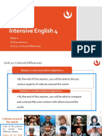 Intensive English 4: Week 7 Online Session 1 Unit 12: Cultural Differences