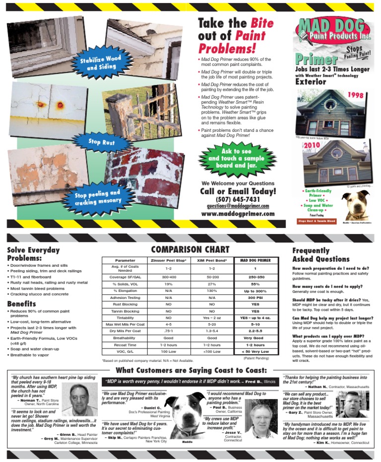 Mad Dog Primer Brochure PDF Paint Manmade Materials
