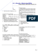 Masterclass MCQs on Animal Diversity