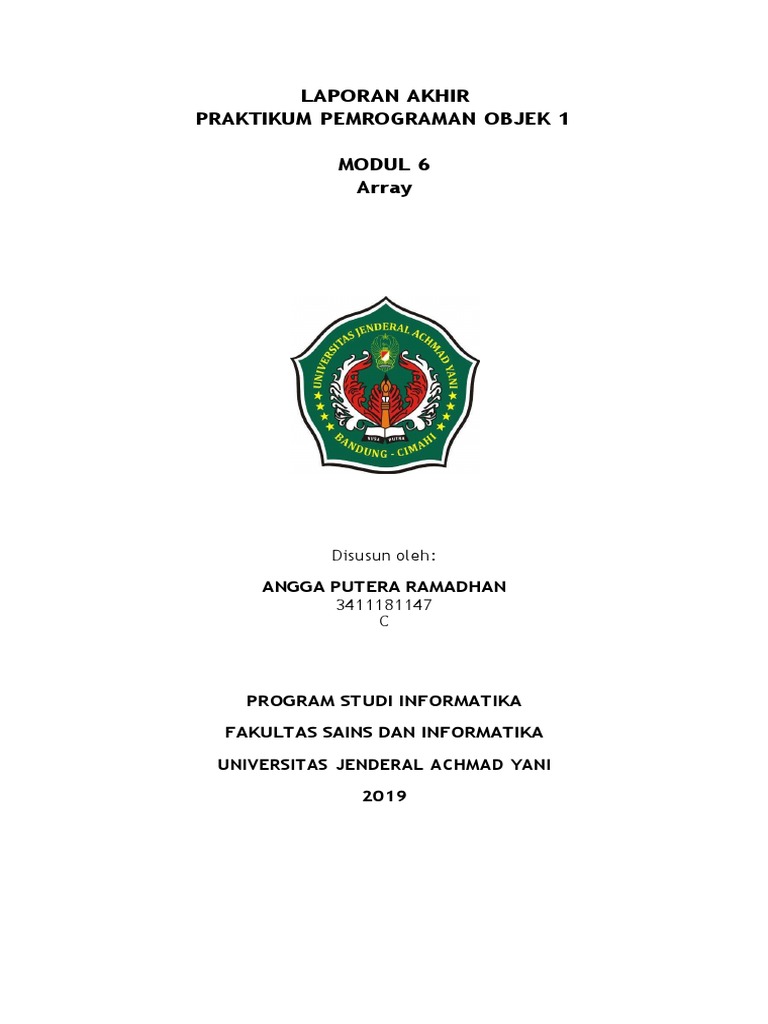 Praktikum Pemrograman Array 1 | PDF