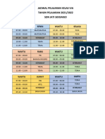 Jadwal Pelajaran Kelas IVA SDN Jati Sidoarjo 2021-2022