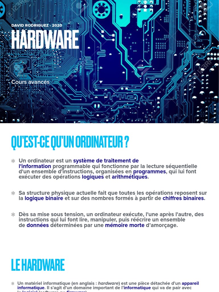Cours sur le Hardware Informatique | PDF | Matériel informatique ...