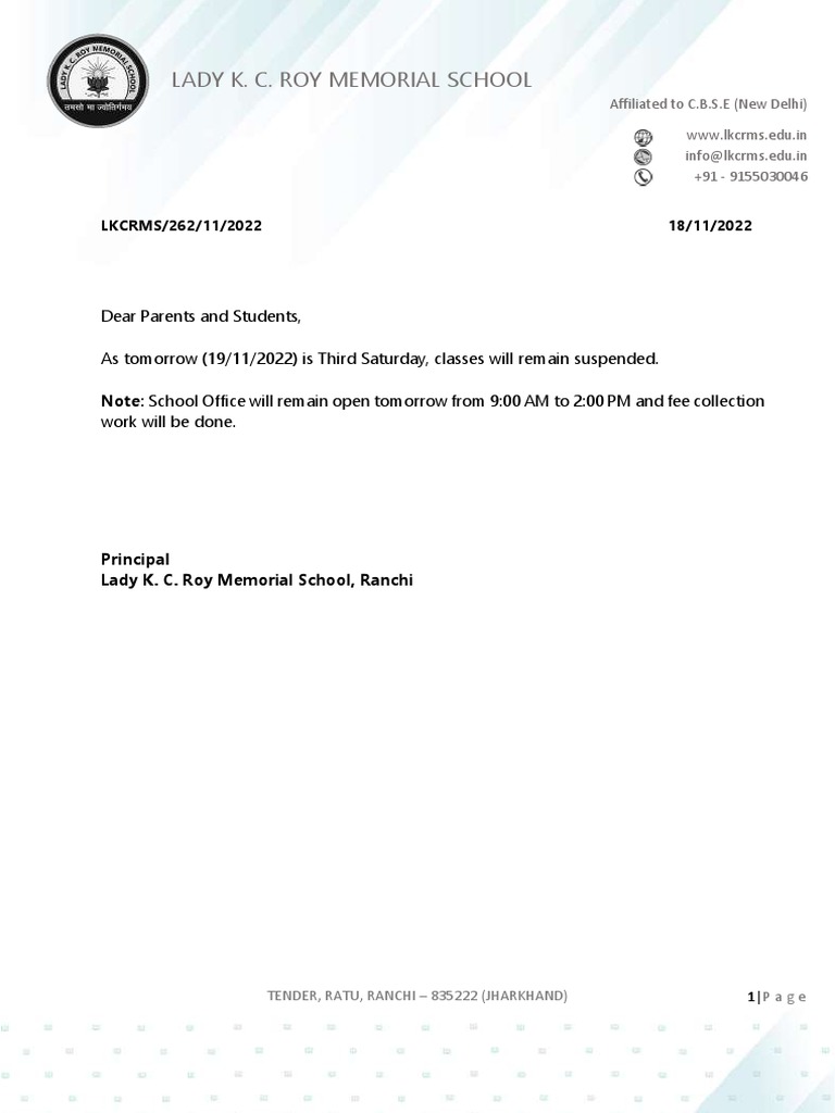 LKCRMS Class Suspension Notice | PDF