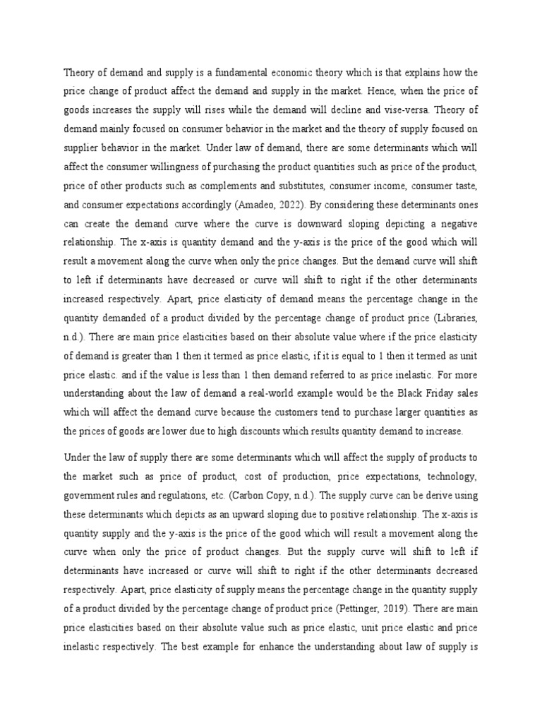Theory of Demand and Supply | PDF | Supply And Demand | Elasticity ...