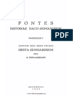 Gheorghe Popa-Lisseanu - Fontes Historiae Daco-Romanorum - I - Anonymus Quondam Bele Regis Notarius - Gesta Hungarorum