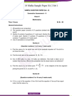 CBSE Class 10 Maths Sample Paper SA 2