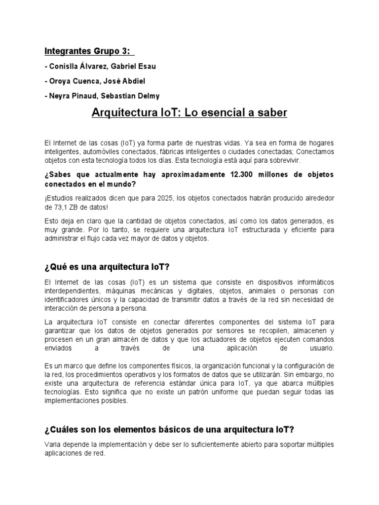 Capas de la Arquitectura IoT | PDF | Internet de las Cosas | Red de ...