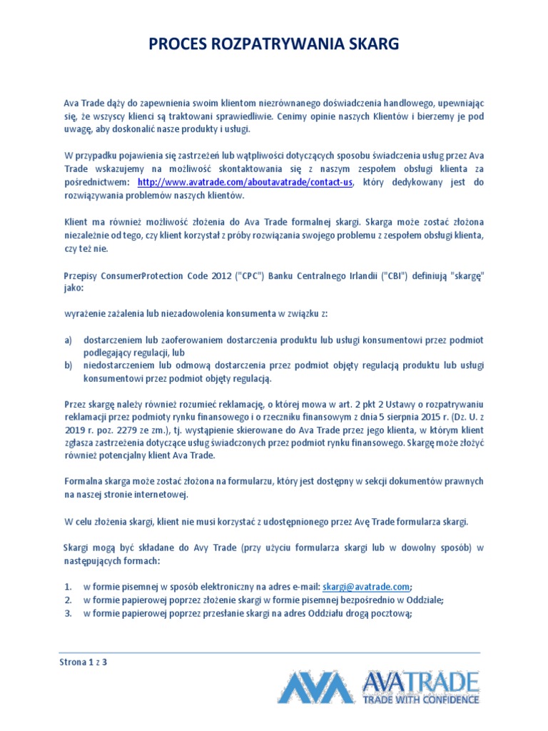 Proces Rozpatrywania Skarg | PDF