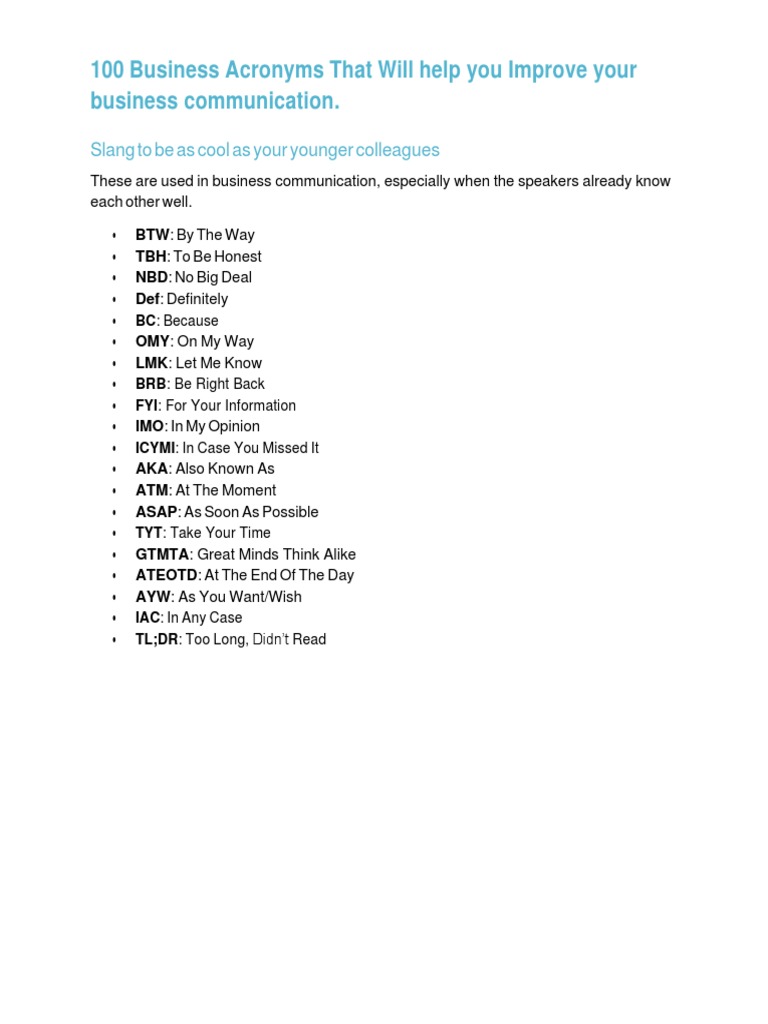 Business Acronyms 1 PDF Hypertext Transfer Protocol Computer