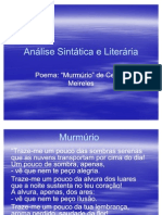 Análise Sintática e Literária (Murmúrio)