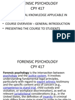 Forensic Psychology Lacture #1