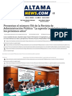 13-12-22 Presentan el número 156 de la Revista de Administración Pública “La agenda Legislativa para los próximos años”