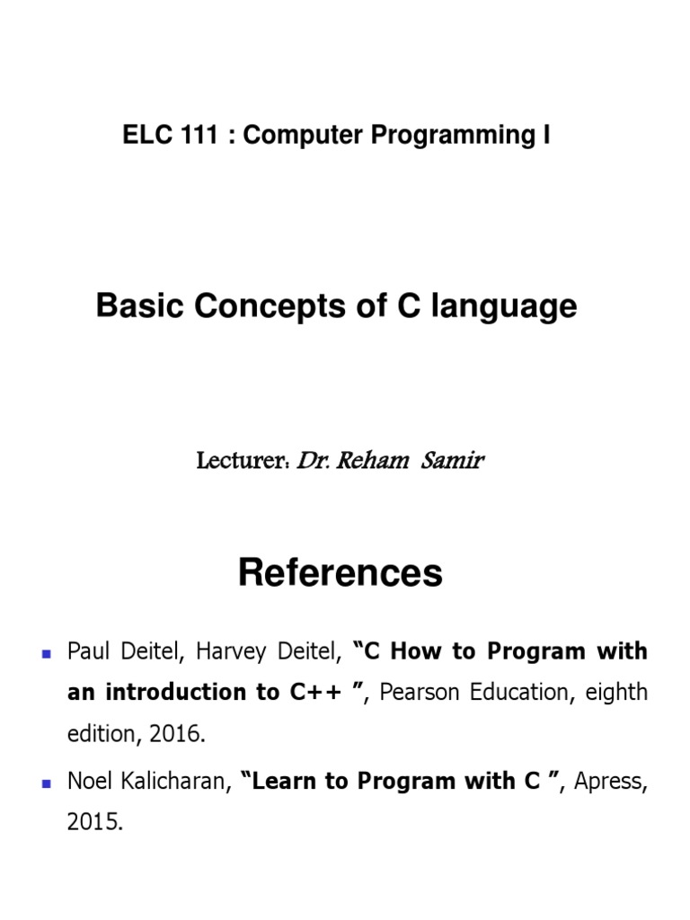 Introduction Of C Language Notes For Beginners