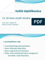 Dietetika - Előadás - Győr - 11 16 Éves Úszók Táplálkozása