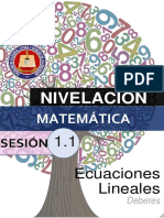 Sesión 1.1 - NIVELACIÓN - Ecuaciones Lineales