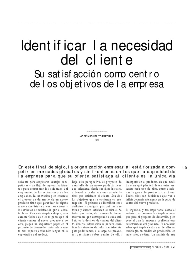 Identificar Las Necesidades Del Cliente Foro 1 | PDF