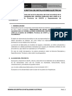 Memoria Descriptiva de Instalaciones Electricas y de Comunicaciones